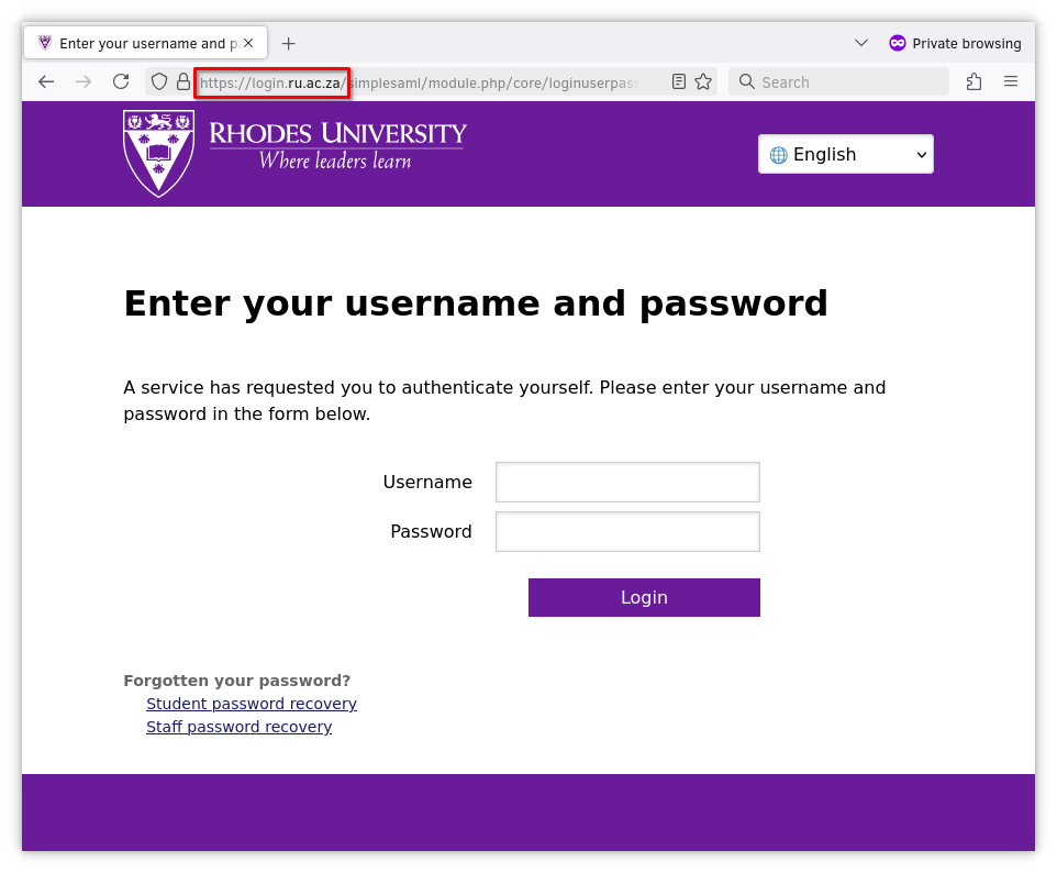 New single sign on service login page as shown in Firefox